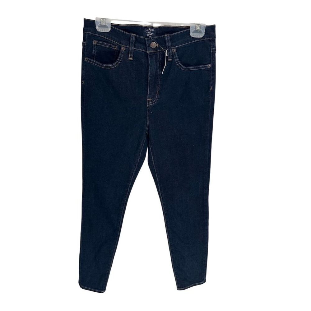 NWT J.Crew Women's 9" Mid-Rise Skinny Jeans Size 29 Dark Blue Denim‎
